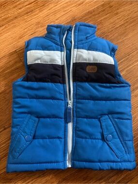 Lee Kids Colorblock Puffer Vest in Bright Blue with Navy & White